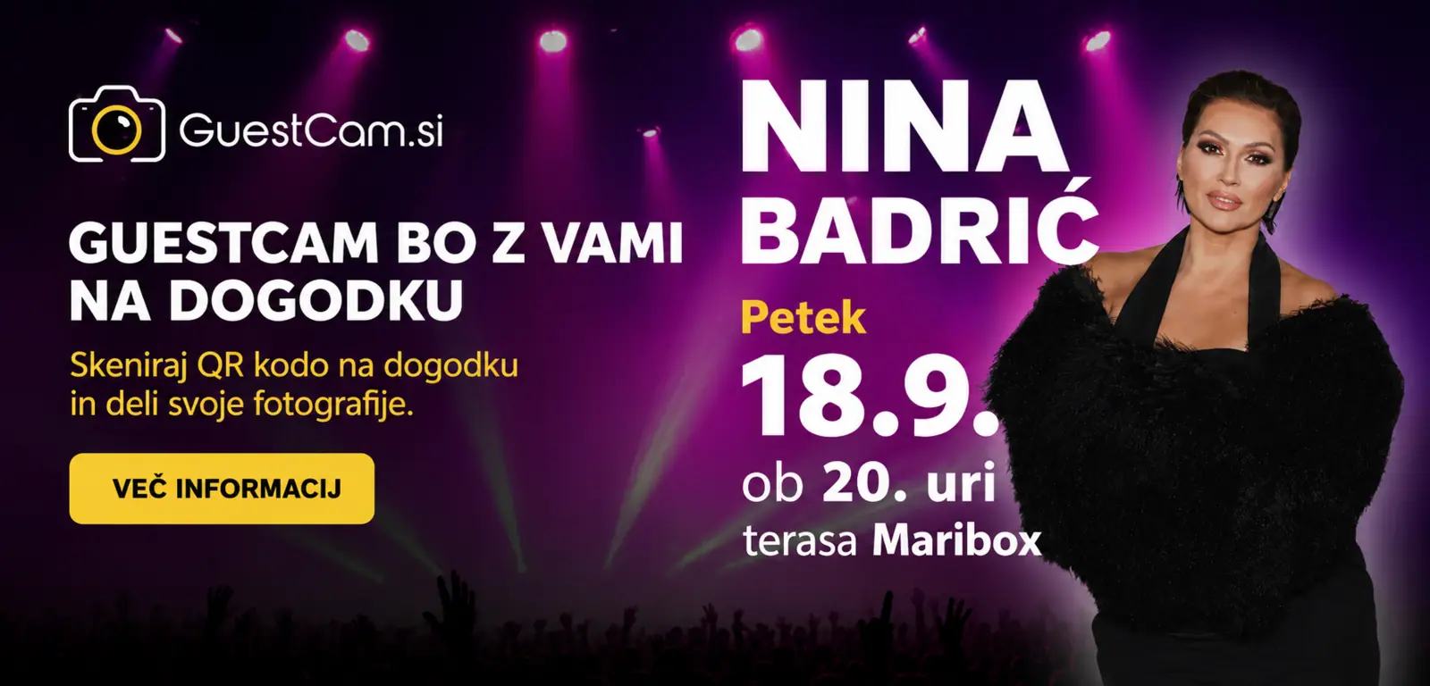 Nina Badrić, 18 de septiembre a las 20:00, terraza del cine Maribox